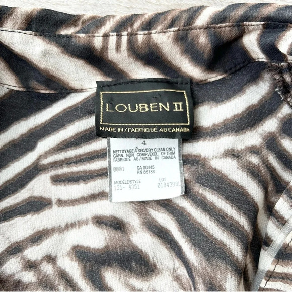 Vintage Louben Tiger Print Semi Sheer Button Down Shirt  Made in Canada - Picture 6 of 14